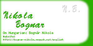 nikola bognar business card