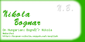 nikola bognar business card